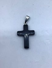 Lade das Bild in den Galerie-Viewer, Onyx Kreuz mit Öse - Steineladen Larimar