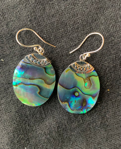 Seeopal-Abalone Ohrhänger mit 925 er Silberfassung