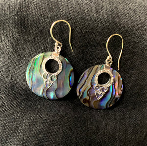 Seeopal-Abalone Ohrhänger mit 925 er Silberfassung