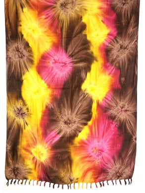 Sarong: Braun-Gelb-Pink (Batik) - Steineladen Larimar