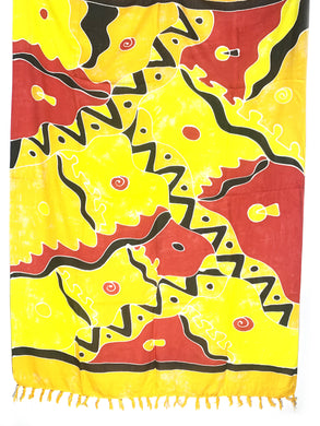 Sarong: Gelb-Orange-Rot-Mosaik-Afrikanisch - Steineladen Larimar