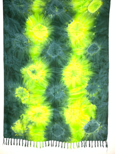 Sarong: Grüntöne-Gelb (Batik) - Steineladen Larimar