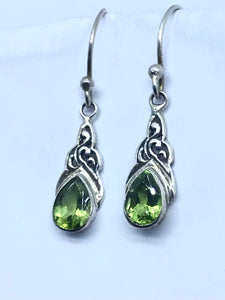 Peridot-/Olivin-Ohrhänger-925 er Silber