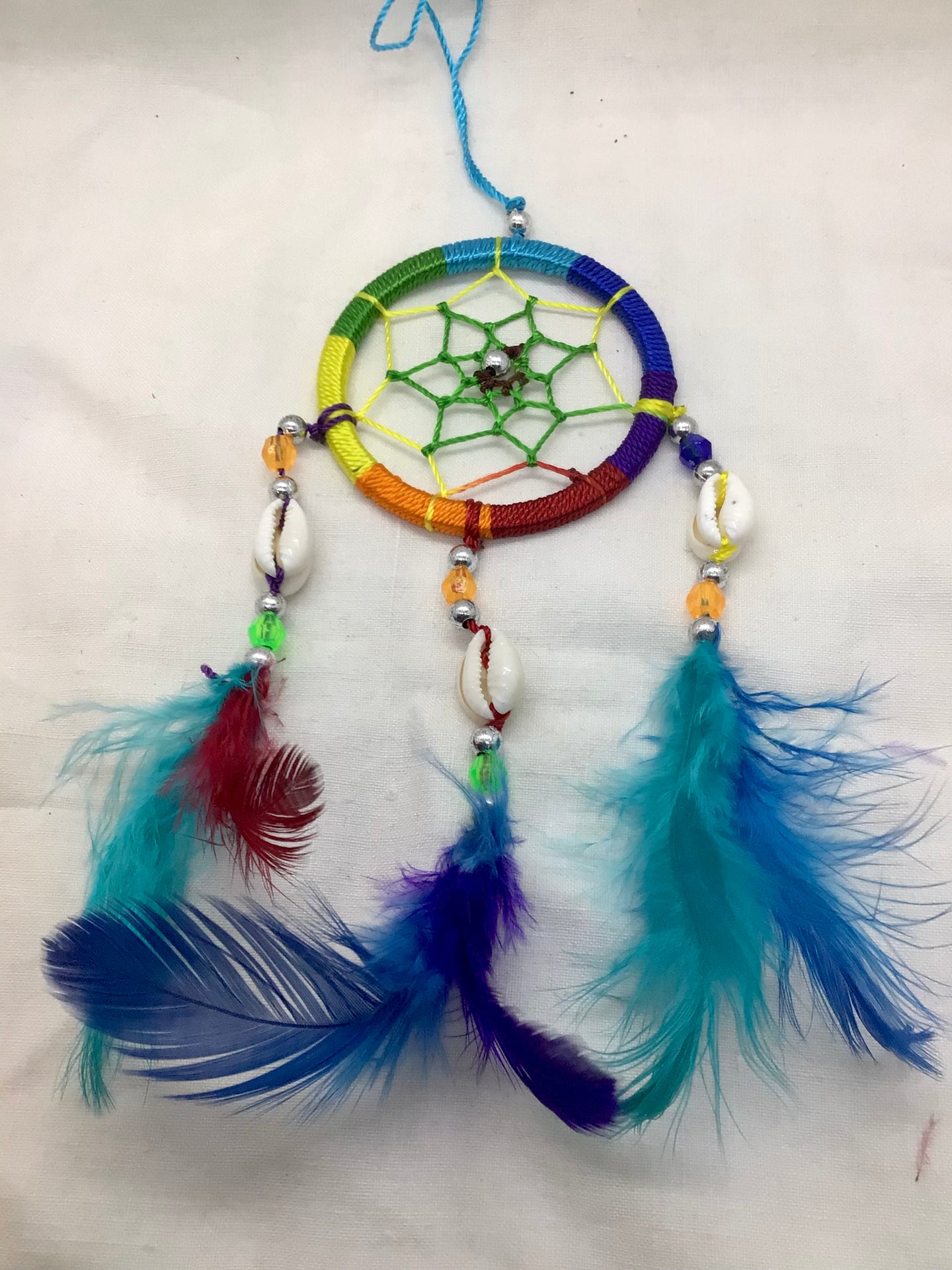 Traumfänger, klein,Dreamcatcher (Rainbow), Chakra, Windspiel, Deko-Geschenkidee für Auto