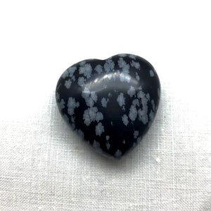 Schneeflocken Obsidian Herz klein(30x30 mm),Handschmeichler