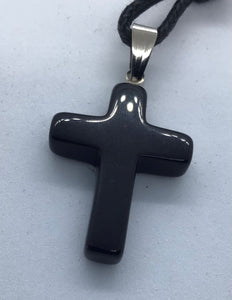 Onyx Kreuz mit Öse - Steineladen Larimar