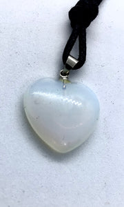 Opalith (Glas)Herz mit Öse - Steineladen Larimar