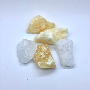 Wassersteine für Stabilität und Selbstvertrauen,Orangencalzit und Bergkristall - Steineladen Larimar