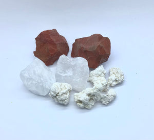„Diät-Mischung“-Wassersteine-Bergkristall,Roter Jaspis,Magnesit - Steineladen Larimar